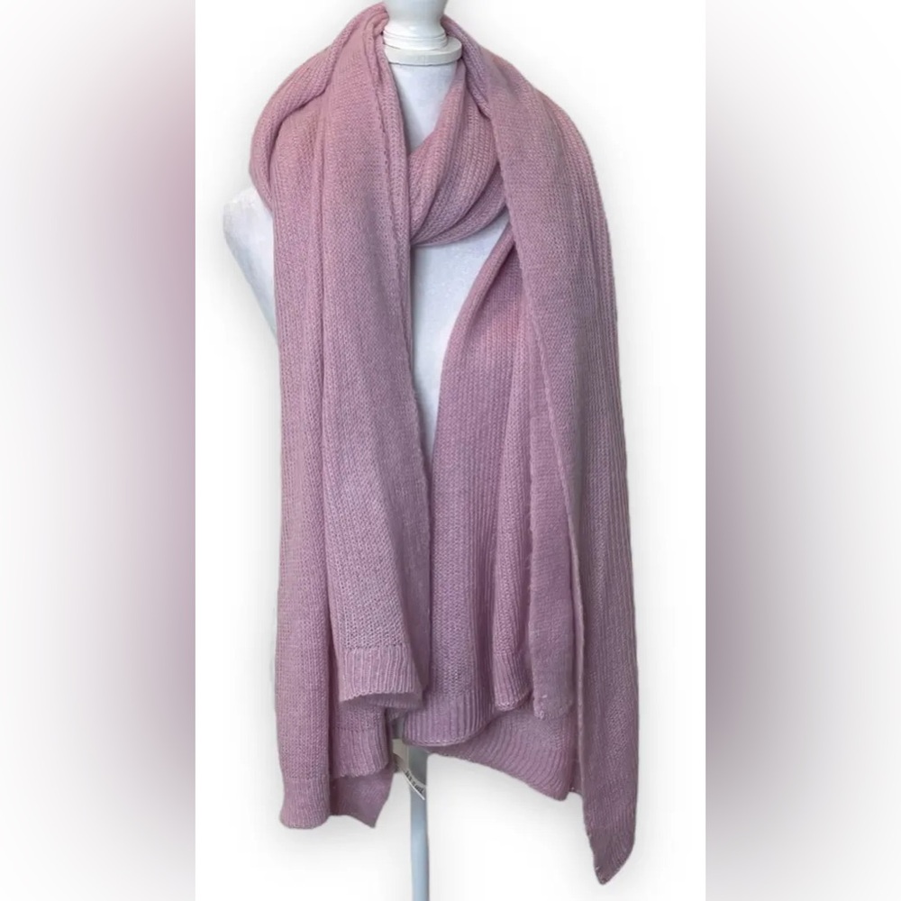 Free People Dusty Pink Knit Wrap Scarf
